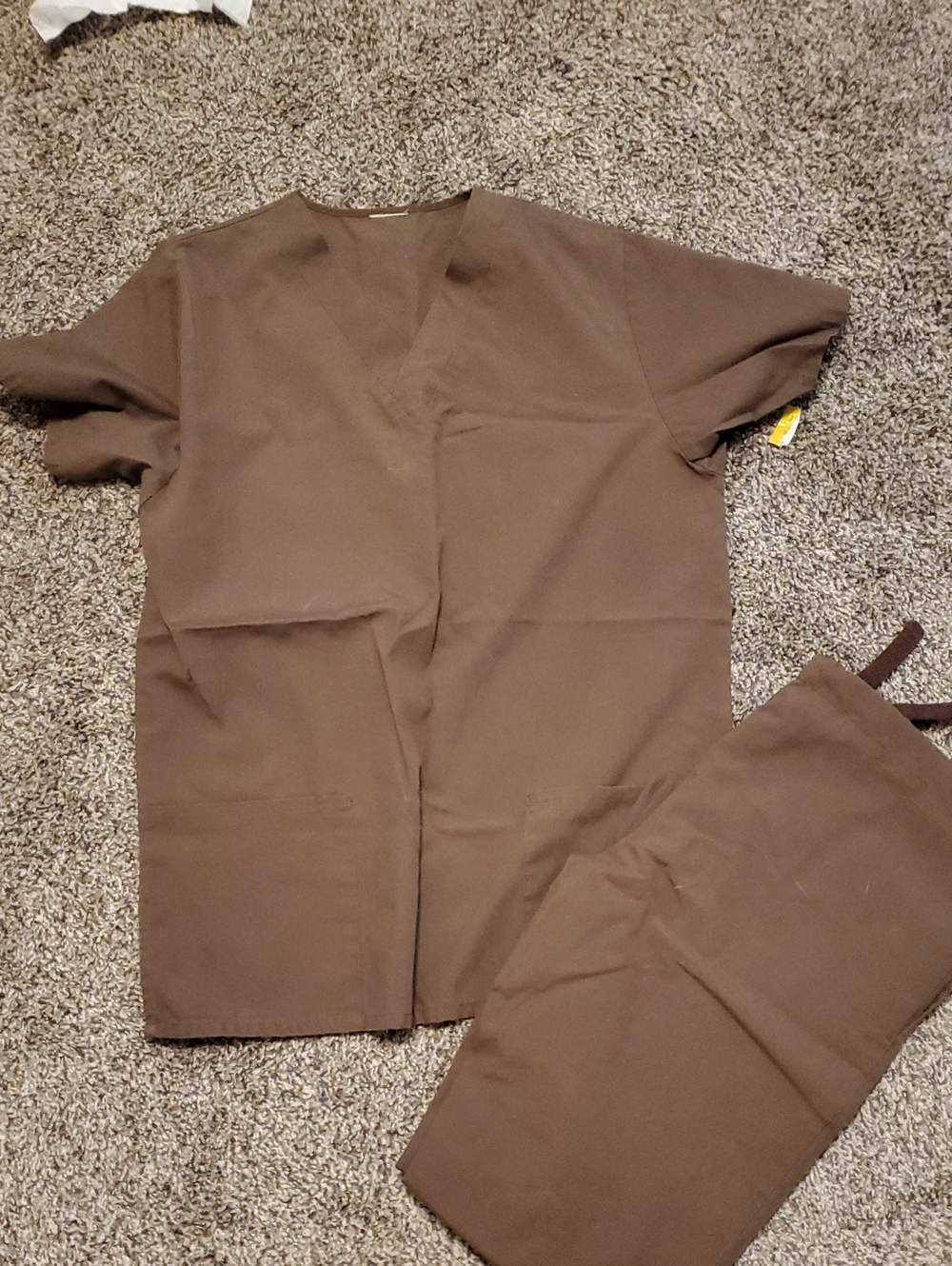 Unbranded Brown Medical Scrub Set - Top & Pants